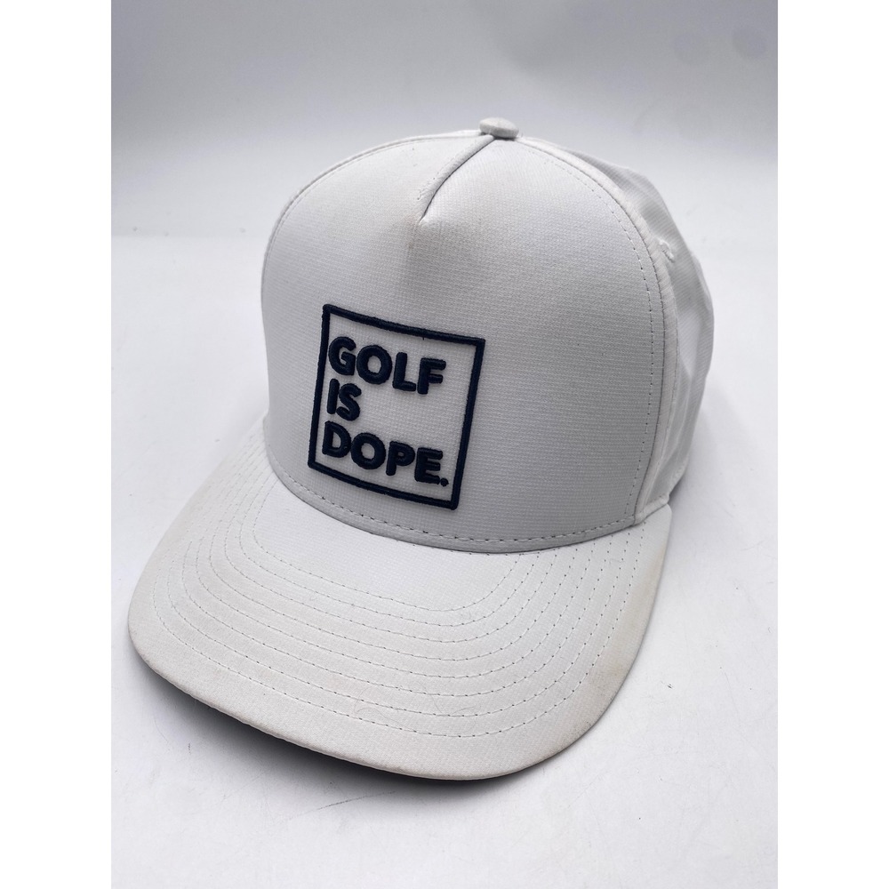 Golf Is Dope Trucker Hat Snapback OSFA White Navy Blue Performance‎ Cap pukka